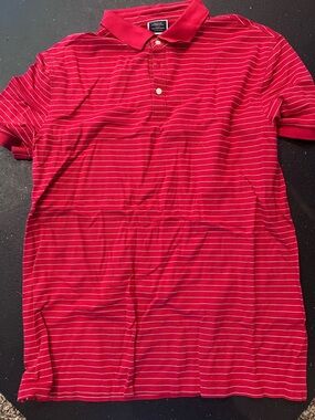 Striped Red Polo Shirt Charles Tyrwhitt size xl